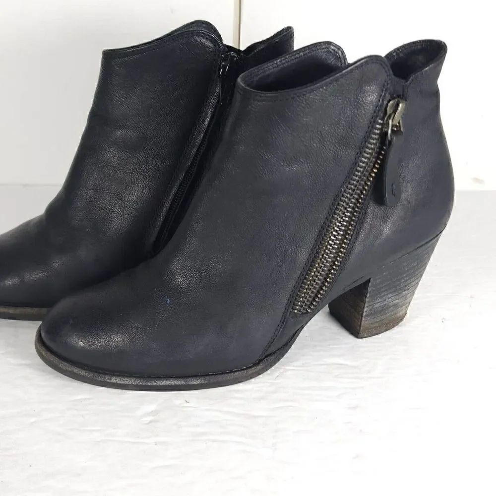 Paul Green Women's Aubrey US 6,5 UK 4 Black Leather Side Zip Ankle Boots Booties